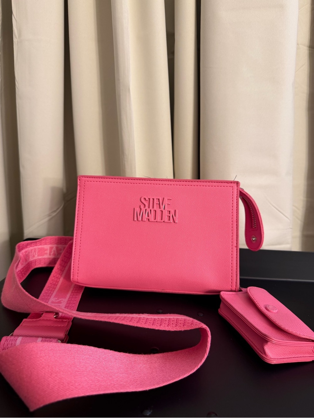 Steve Madden Hot Pink Crossbody Bag with Wide Strap